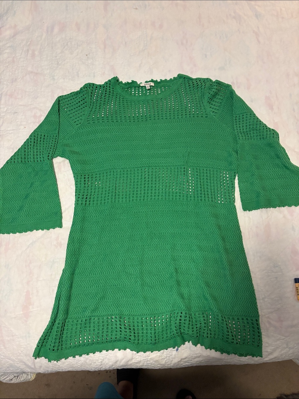 Green Knit Long Sleeve Dress